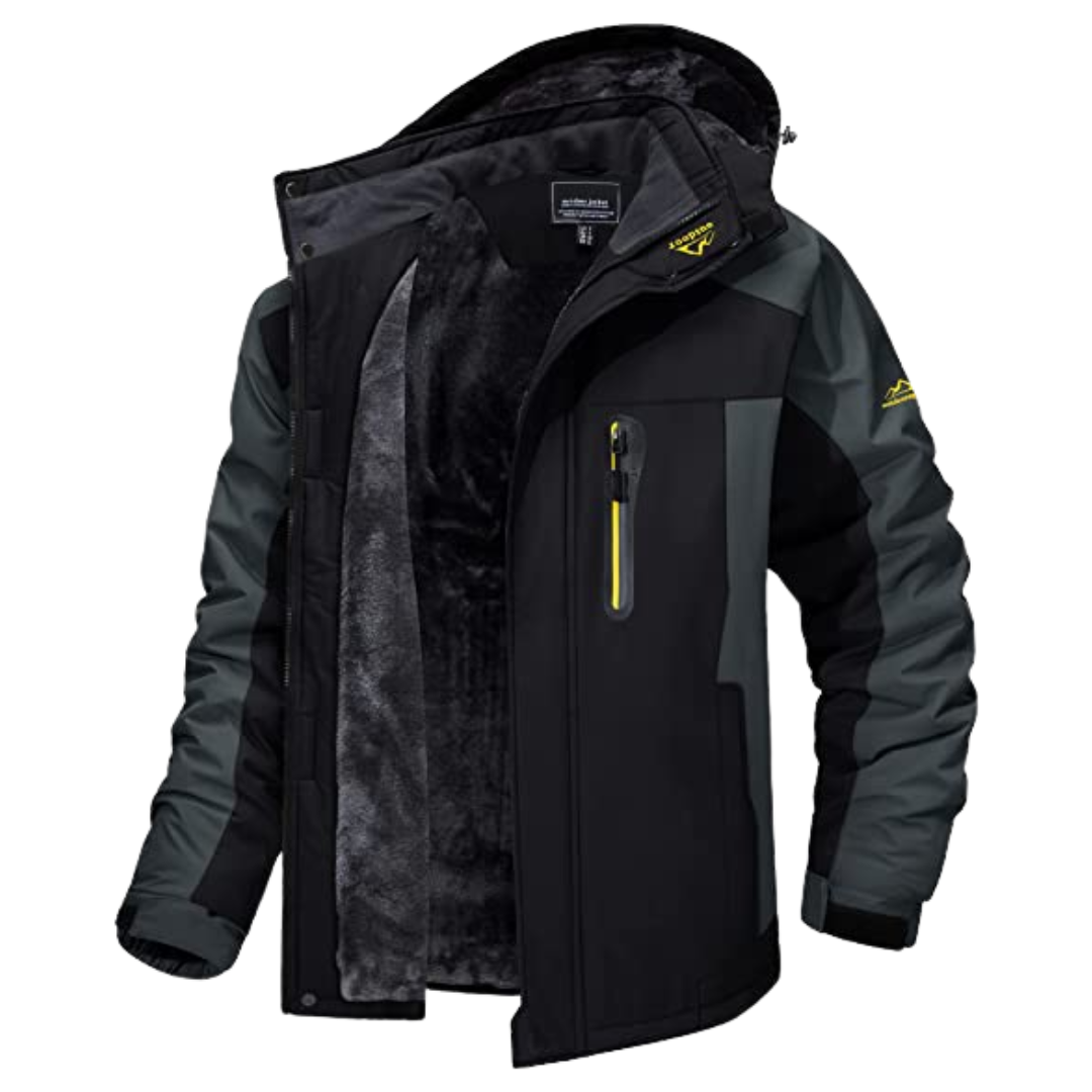 Black Insulated heavy-duty winter jacket for outdoor work