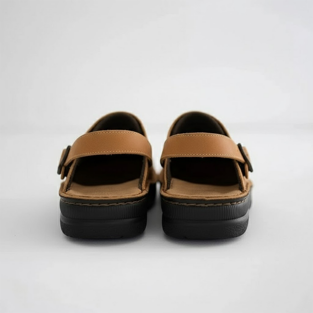 Product photo of the coffee leather slip-on clogs for easy everyday wear