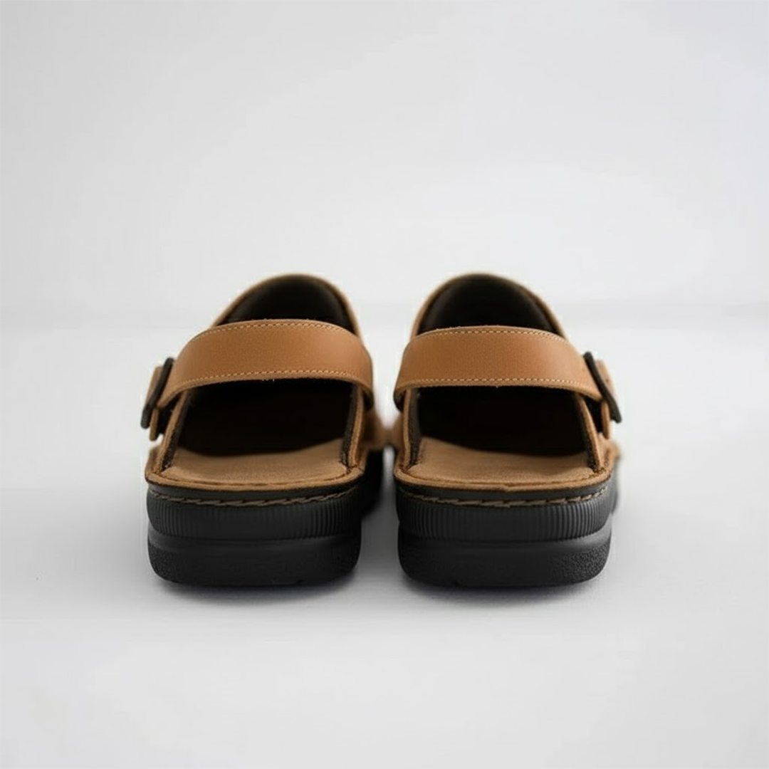 Product photo of the coffee leather slip-on clogs for easy everyday wear