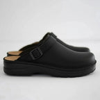 Coffee Leather slip-on clogs for easy everyday wear shown in a product photo
