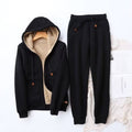 Black Winter hoodie and jogger co-ord set for home