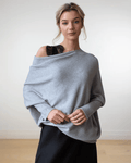Light Grey Off-shoulder oversized jumper for cosy layering