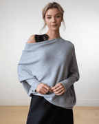 Light Grey Off-shoulder oversized jumper for cosy layering