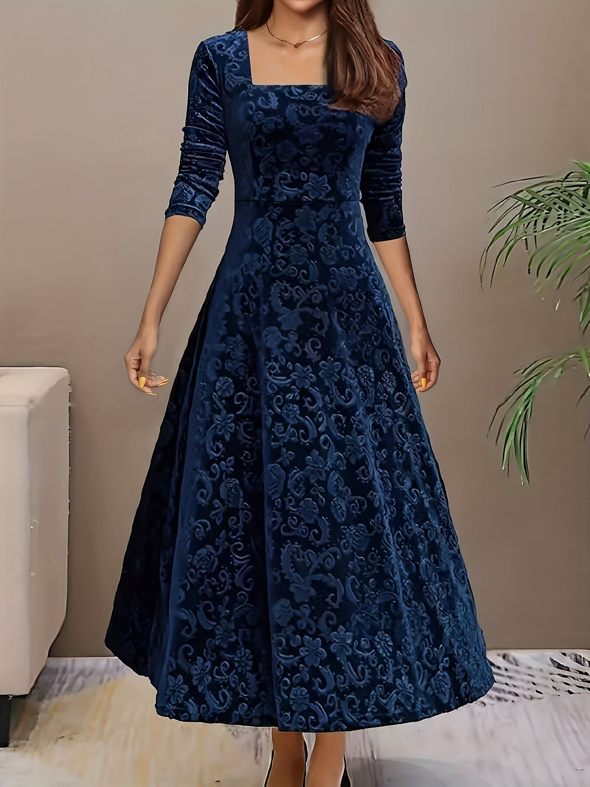 Blue Floral midi dress for everyday styling