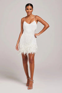 Peggy | Women's Feather Mini Dress for Evening Occasions