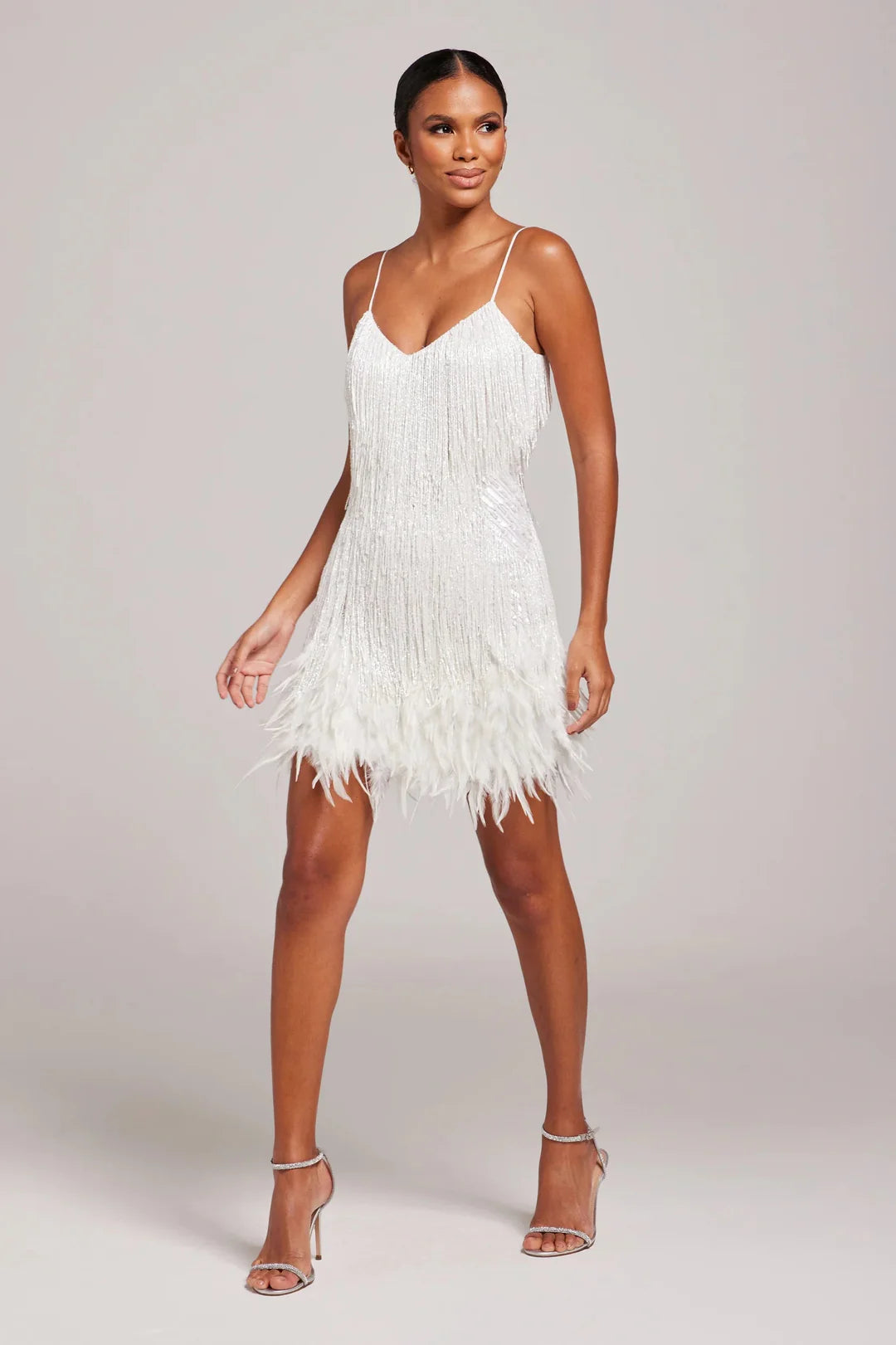 White Feather mini dress for evening occasions, product photo