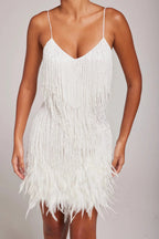 White Feather mini dress for evening occasions, additional product photo