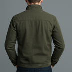Brown relaxed-fit cotton jacket for men, casual transitional style