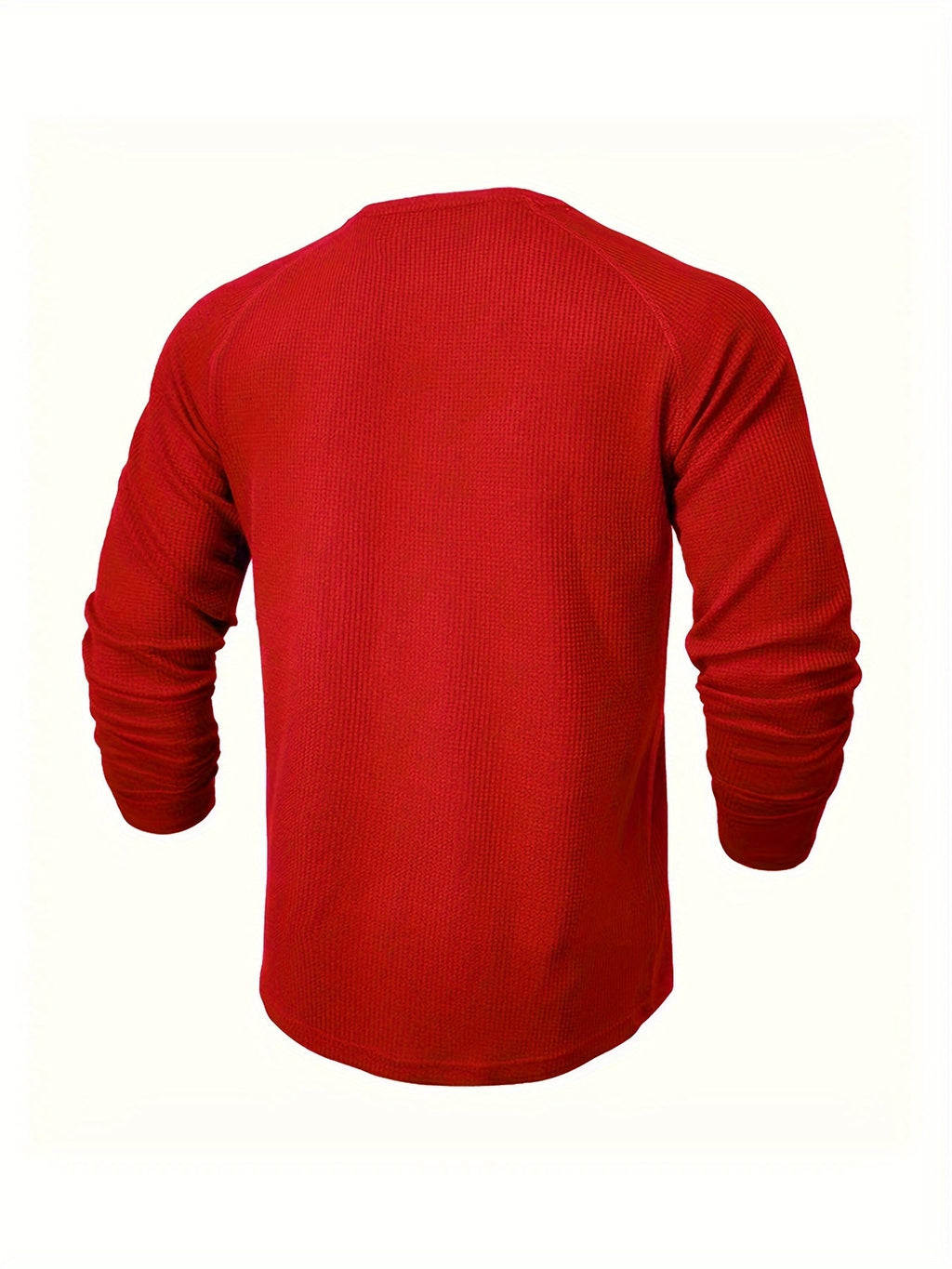 Black raglan sleeve knit shirt with a half-placket button for men