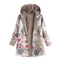Laura | Women's Floral Hooded Winter Coat for Wet Weather Days