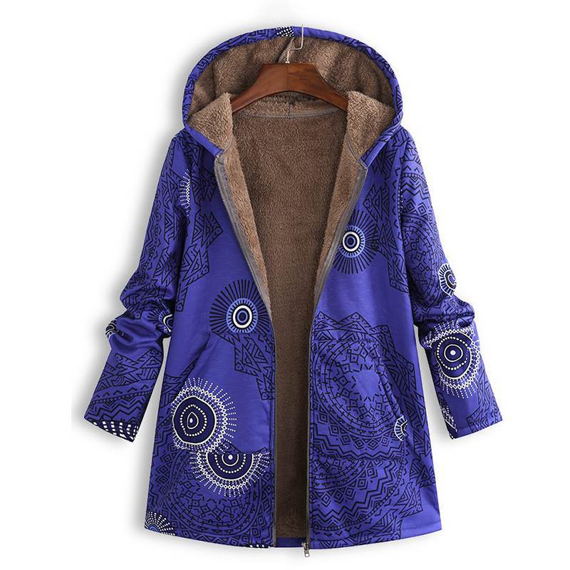 Purple Floral hooded winter coat for wet weather days