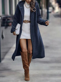 Georgina | Women's Relaxed-Fit Hooded Teddy Fleece Coat, Long Fleece Jacket
