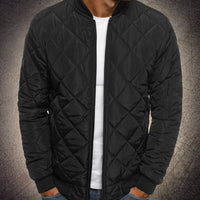James | Men's Quilted Lightweight Bomber Jacket with Zip-Up Front