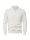 White knitted high-neck zip jumper for autumn layering