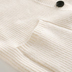 Men's hooded textured knit cardigan in black with a button-front design