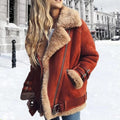 Orange Zip-up biker jacket for everyday warmth