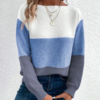 Black Colour-block cashmere jumper for winter layering, product photo