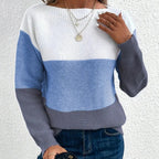 Product photo of the black colour-block cashmere jumper for winter layering