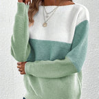 Black Colour-block cashmere jumper for winter layering, styled product photo