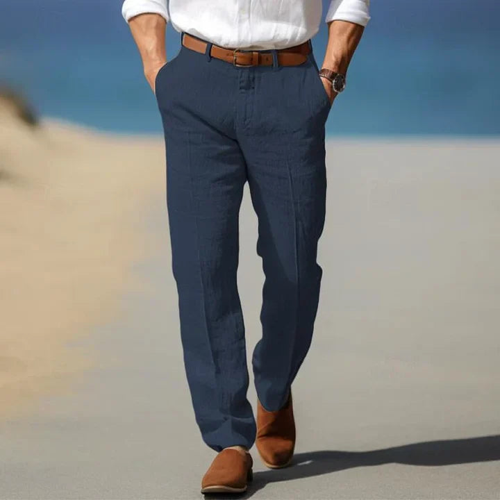 Black Tailored slim casual trousers for the office, product photo