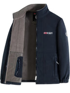 Navy Zip closure fleece jacket for outdoor weekends