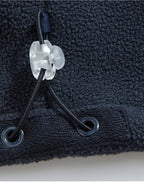 Navy Zip closure fleece jacket for outdoor weekends shown in a product photo