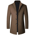 Brown Winter cold-weather wool overcoat for commutes