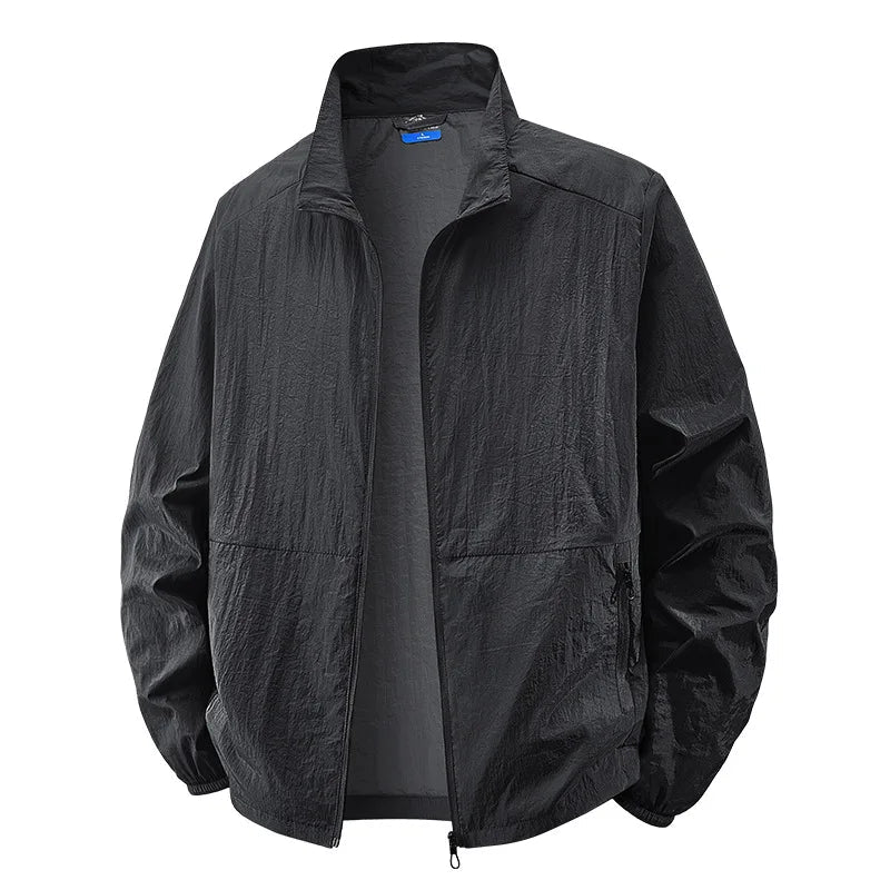 Men's casual lightweight zip jacket in black for everyday wear