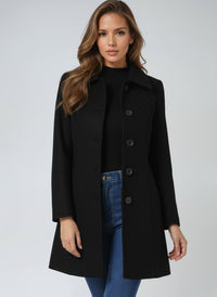 Zoe | Women's Single-Breasted Structured Midi Coat for Winter