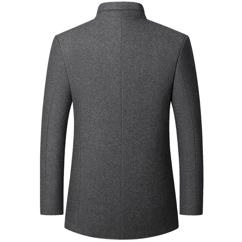 Overcoat pocket and sleeve detail close-up