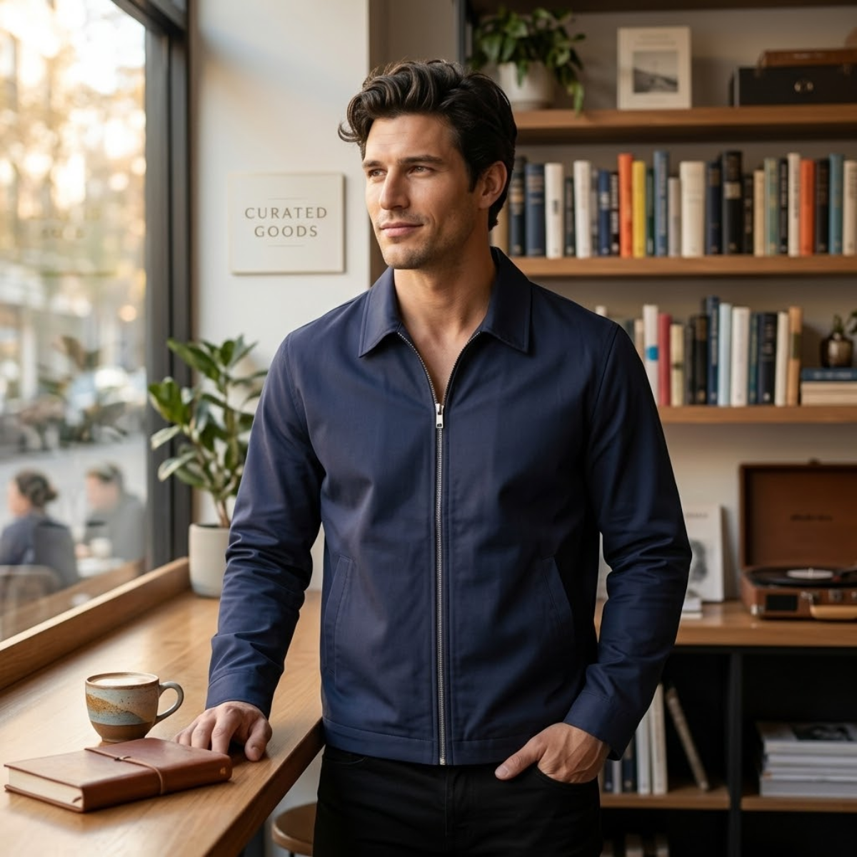 Men's tailored fit bomber jacket