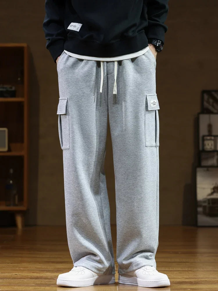 Men's fleece-lined relaxed fit cargo trousers