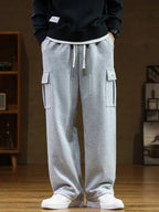 Men's fleece-lined relaxed fit cargo trousers