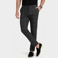Jacob | Men's Slim Fit Checked Trousers with Side Pockets