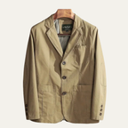 Men's relaxed fit cotton blazer with patch pockets