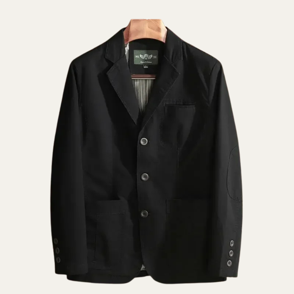 Men's relaxed fit cotton blazer with patch pockets