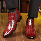 Men's croc-embossed leather chelsea boots