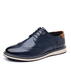Men's brogue oxford shoes with wingtip detailing