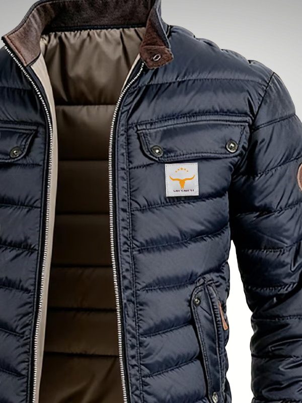 Men's bomber style quilted puffer jacket