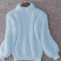 Brooke | Women's Relaxed-Fit Angora Knit Autumn Sweater with Turtleneck