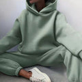 Green women's oversized hoodie jogger co-ord set