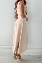 Beige Clean-cut cocktail dress for evening occasions, product photo