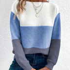 Black colour-block cashmere jumper with a roll neck and relaxed, oversized fit.