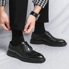 men's matte black patent lace-up derby shoes for formal occasions