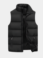 Navy Blue quilted padded gilet with front pockets for layering