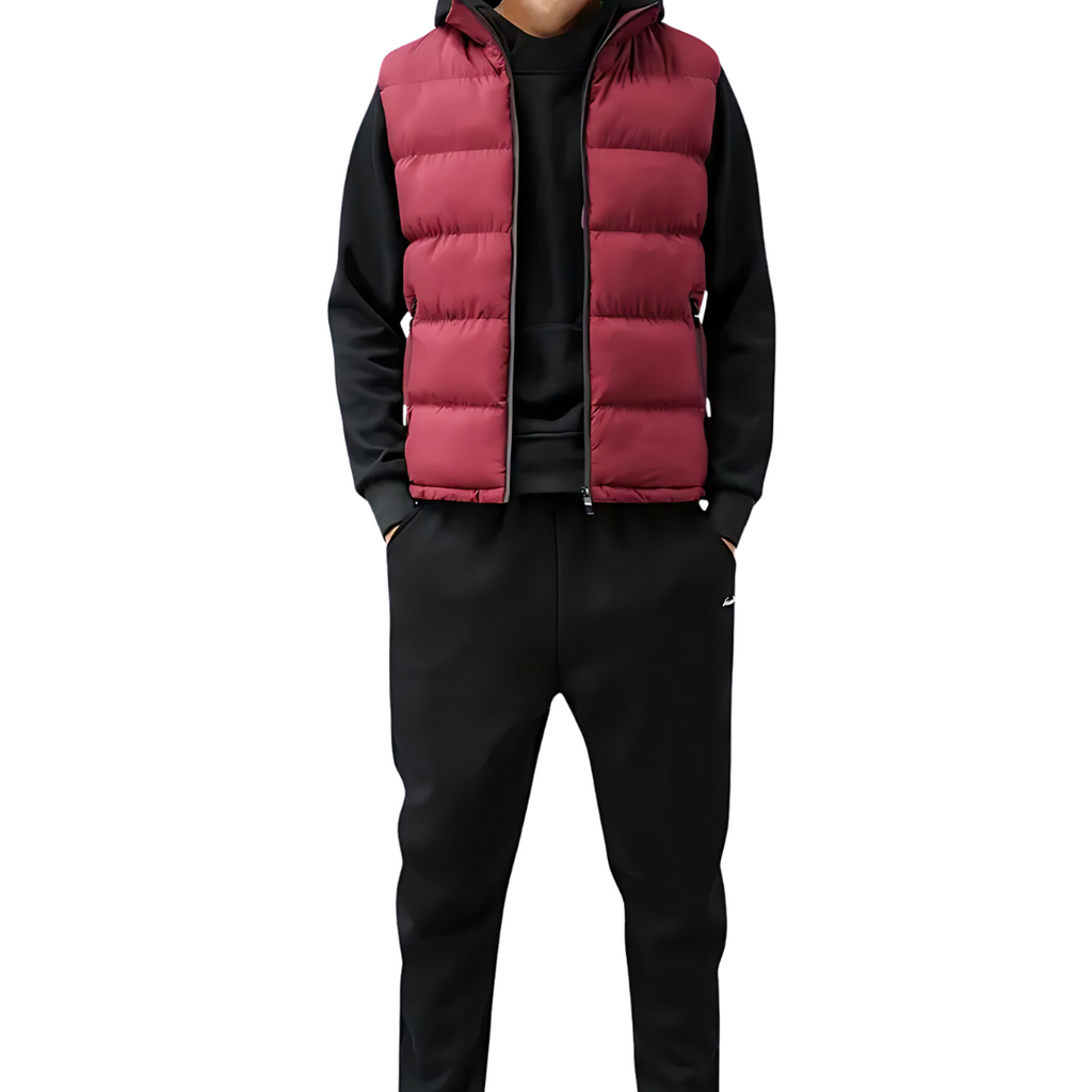 Navy Blue quilted padded gilet with front pockets for layering