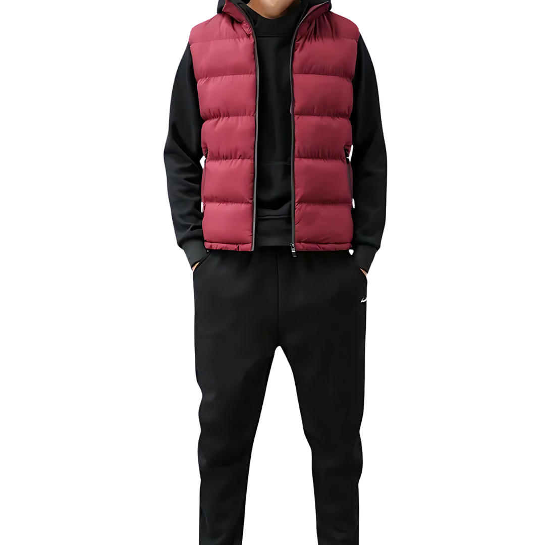 Navy Blue quilted padded gilet with front pockets for layering