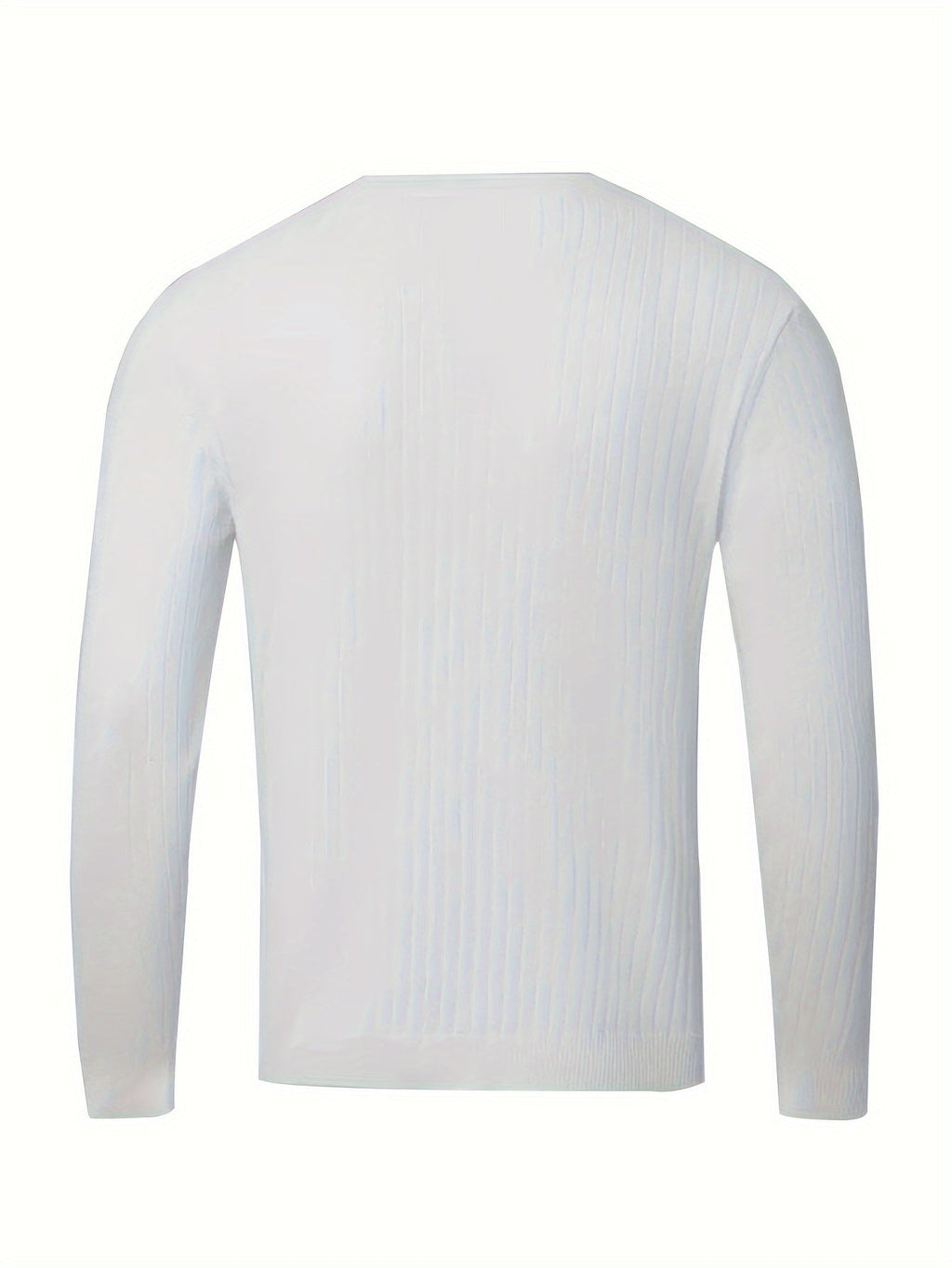 Grey regular-fit round neck knitted jumper with long sleeves for men