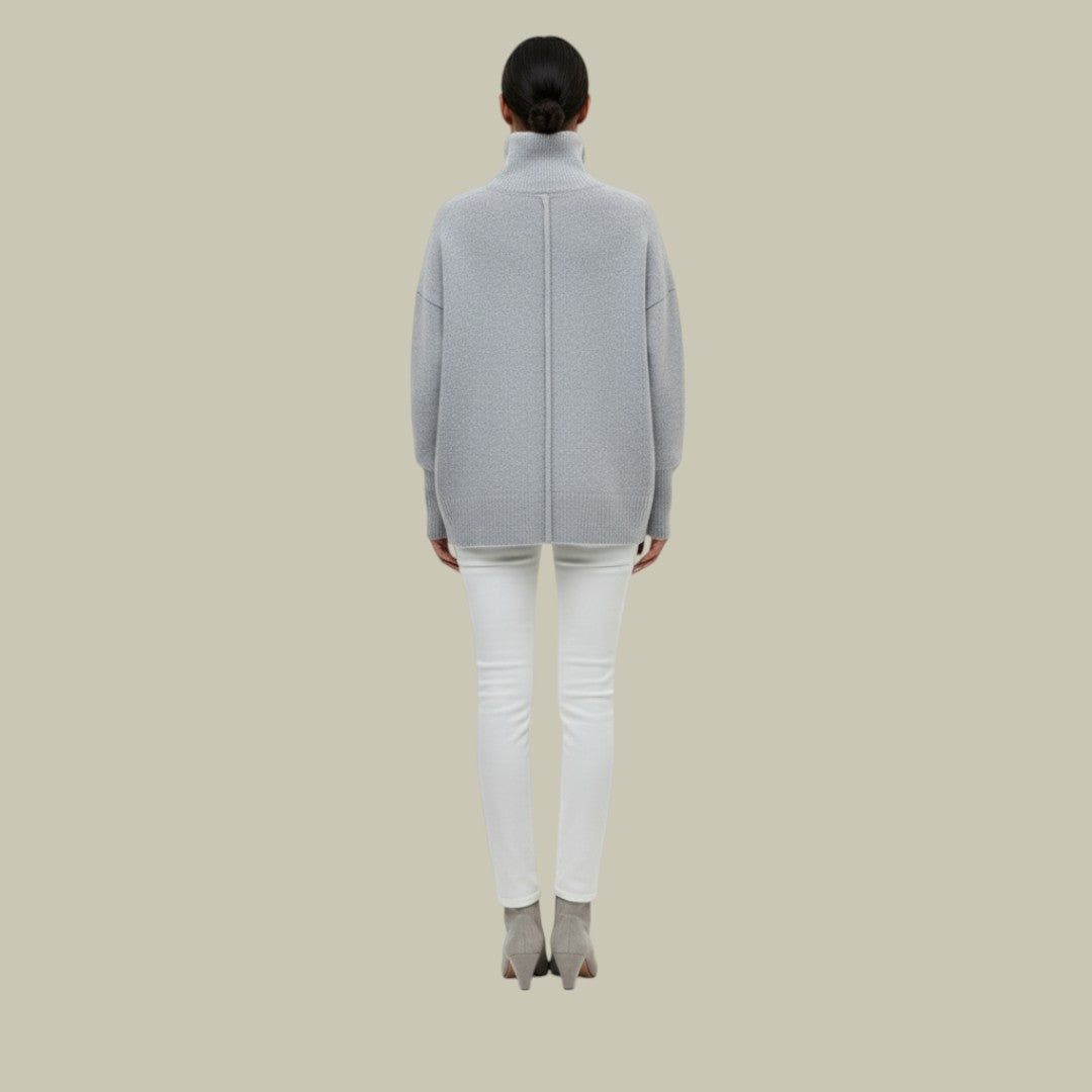 Product photo of the black winter oversized turtleneck jumper for cold days