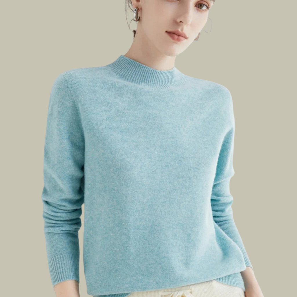 Womens wool jumper, full length front view